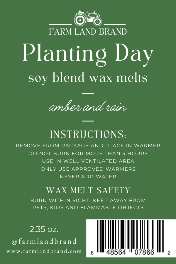 Planting Day Soy Wax Melt   scented with oak moss and petrichor