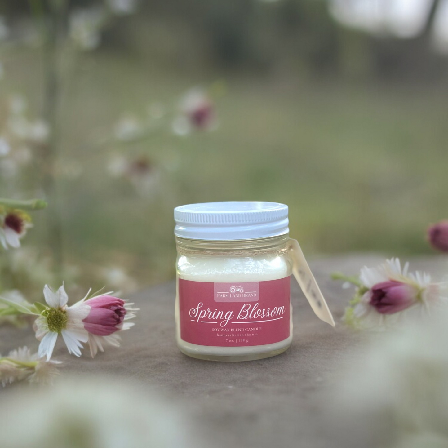 Spring Blossom Soy Wax Mason Jar Candle  Scented with Freesia and Spring Air