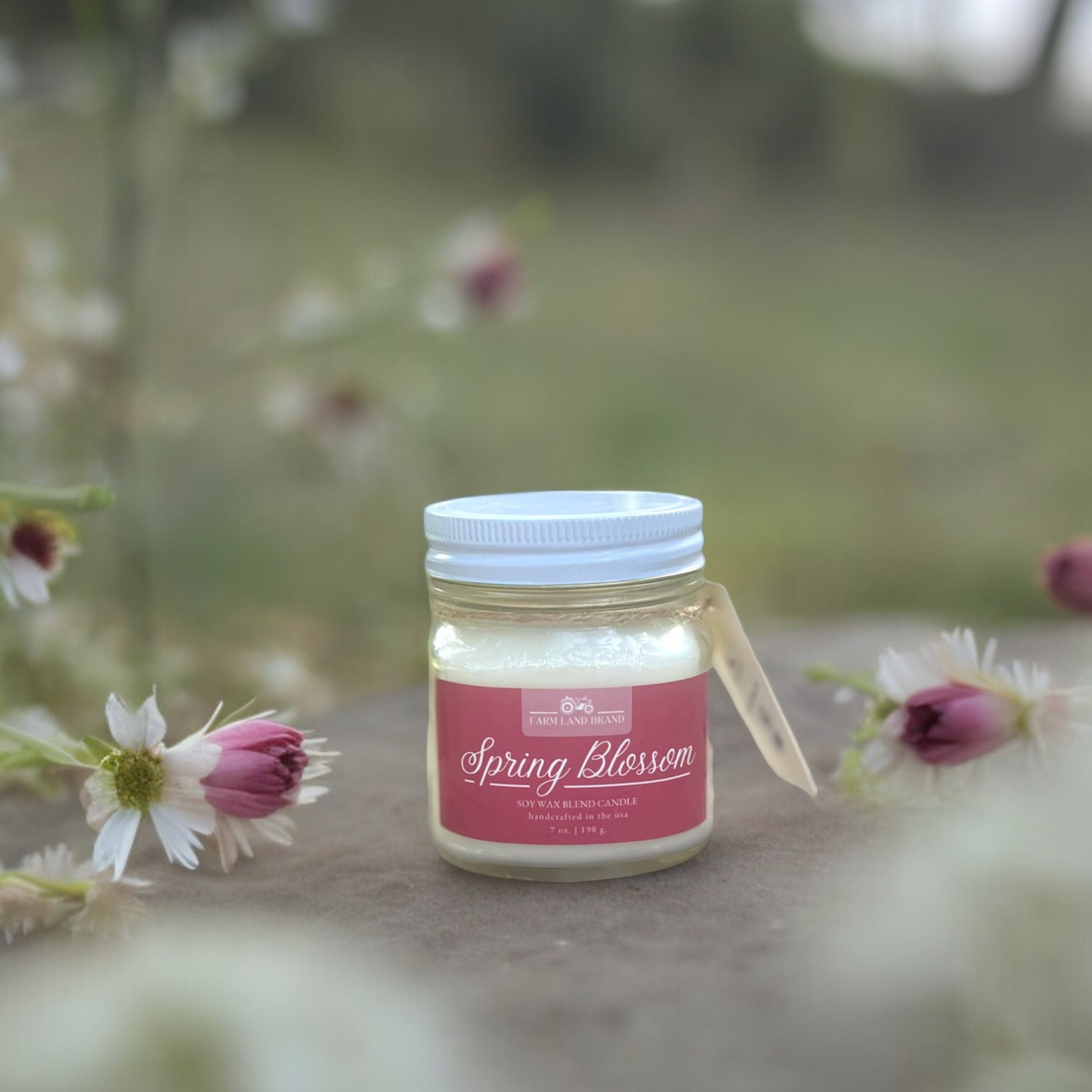 Spring Blossom Soy Wax Mason Jar Candle Scented with Freesia and Spring Air