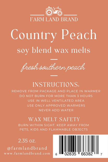 Country Peach Soy Wax Melt   scented with peach and  citrus