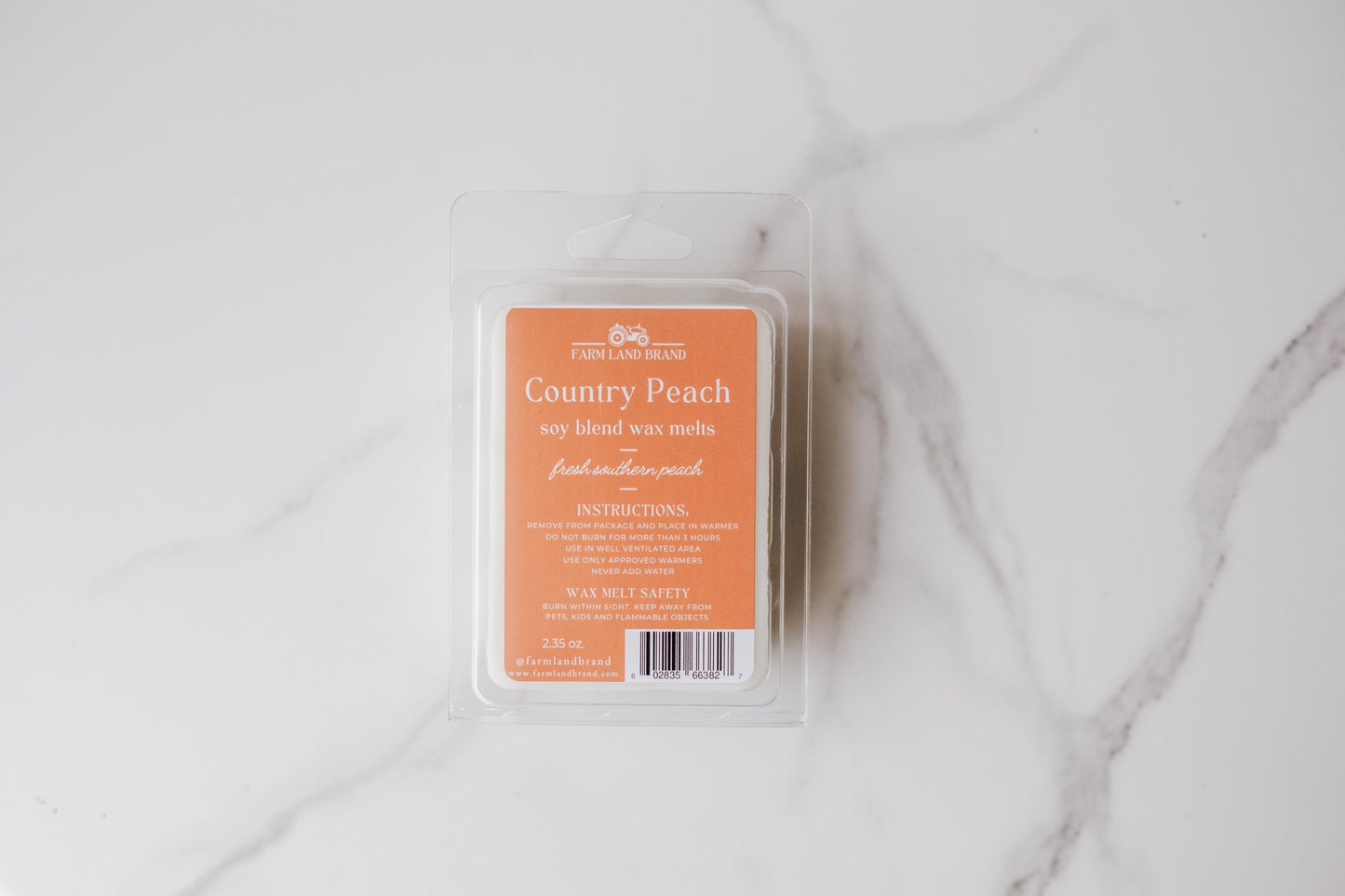 Country Peach Soy Wax Melt   scented with peach and  citrus