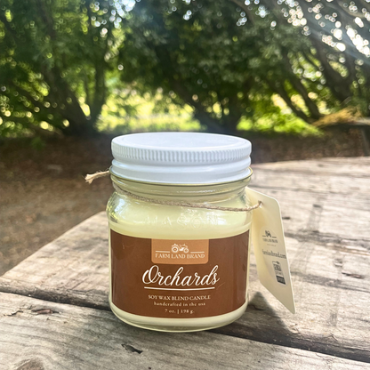 Orchards Soy Wax Mason Jar Candle   Scented with Zesty Orange and Lemon Peel