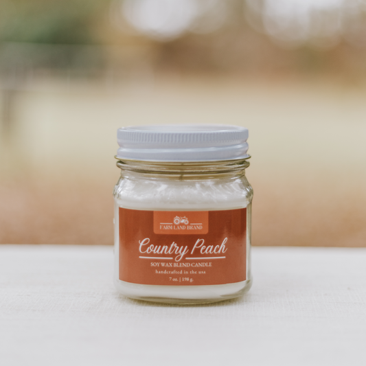 Country Peach Soy Wax Candle   scented with peach and citrus