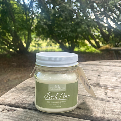 Fresh Pine Soy Wax Mason Jar Candle   Scented with Sage and Pine