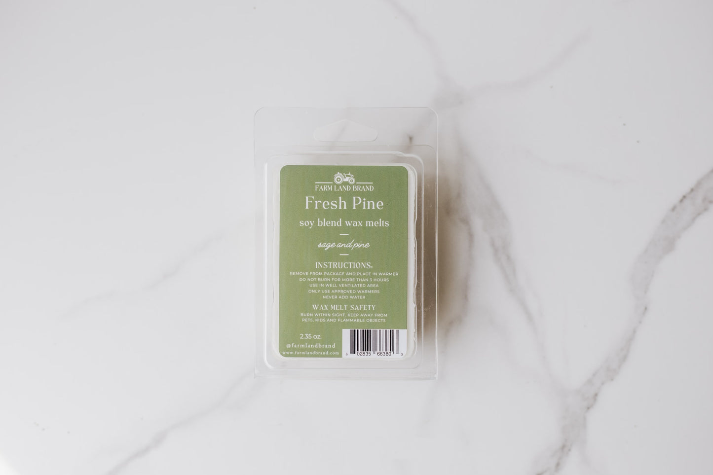 Fresh Pine Soy Wax Melt  scented with sage  and pine